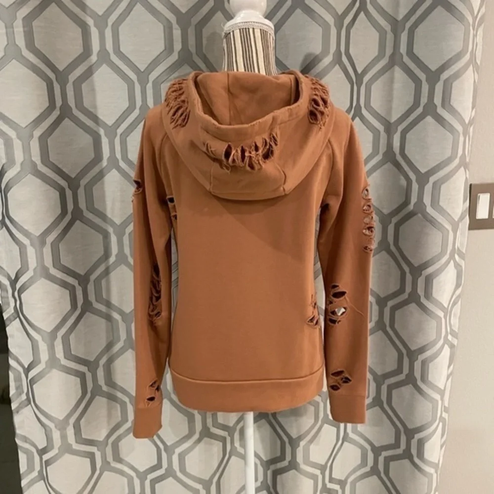 alo yoga Rust Distressed Hoodie